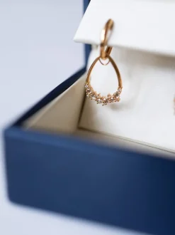 Roos 1835 Jackie roségouden oorhangers diamant 156E60R18