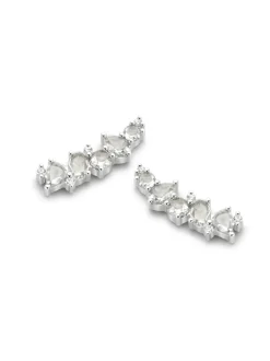Roos 1835 Jackie witgouden oorstekers met diamant 150E86