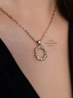 Roos 1835 Marie Collection hanger roségoud met diamant 0,76crt.