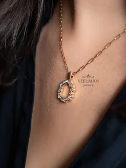 Roos 1835 Marie Collection hanger roségoud met diamant 0,76crt.