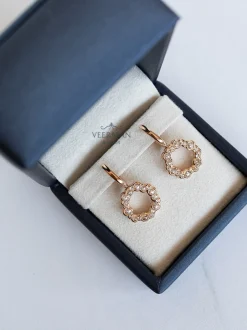 Roos 1835 Marie oorsieraad roségoud met diamant 0,96crt.