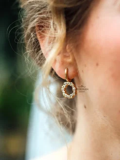 Roos 1835 Marie oorsieraad roségoud met diamant 0,96crt.