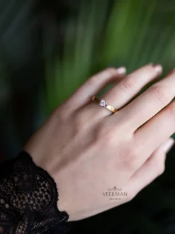 ROOS 1835 solitair ring 0.25crt + Luxe Cadeau