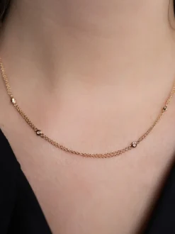 Roos roségouden collier met diamant C113C12R18 + Luxe Cadeau