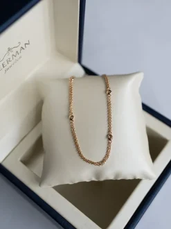 Roos roségouden collier met diamant C113C12R18 + Luxe Cadeau