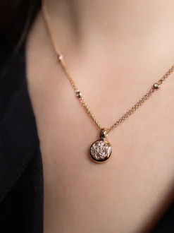 Roos roségouden collier met diamant C113C12R18 + Luxe Cadeau