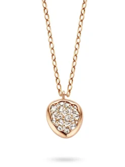 ROOS roségouden hanger met roos diamant + Luxe cadeau