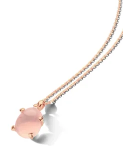 Roségouden collier met rozekwarts hanger - Grote collectie
