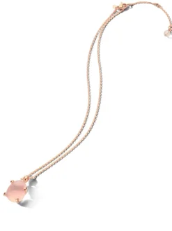 Roségouden collier met rozekwarts hanger - Grote collectie