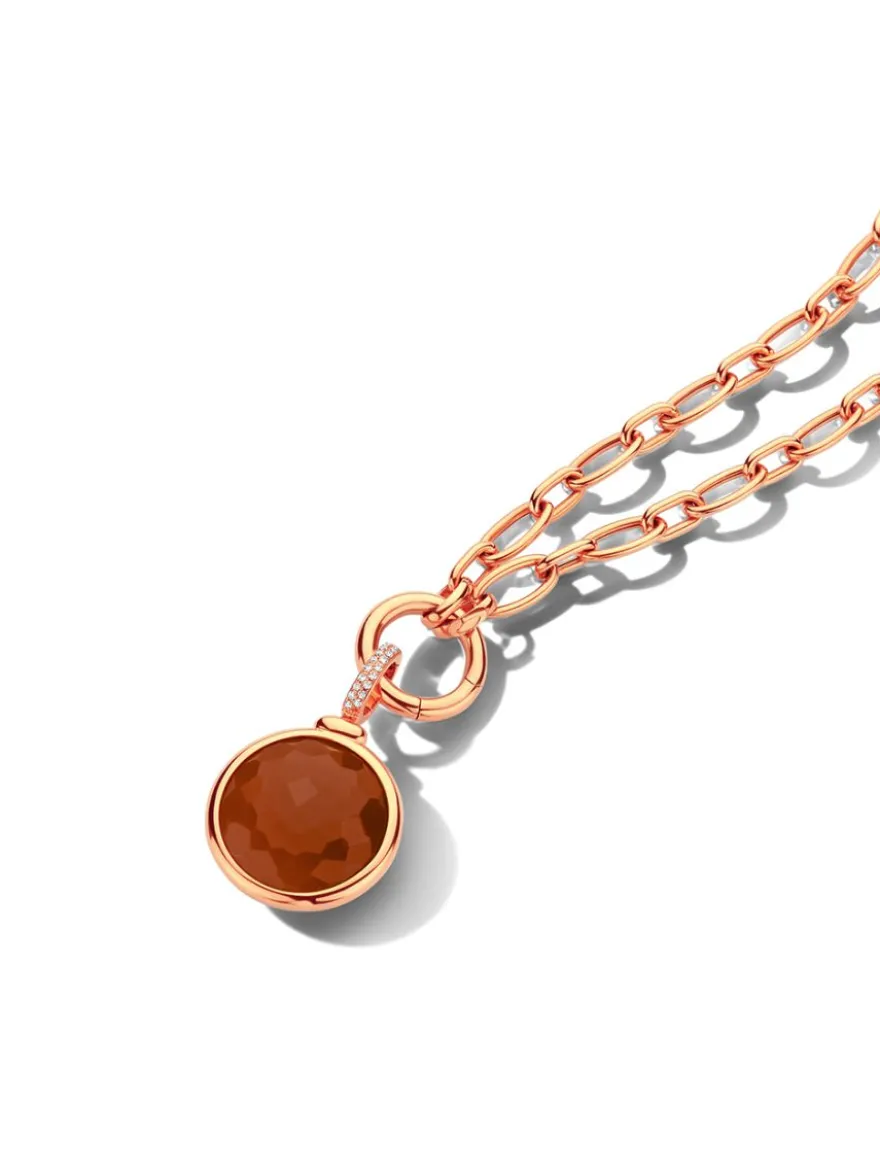 Roségouden hanger met carneool en diamant - Grote collectie
