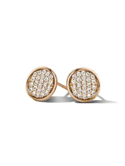 Roségouden oorknoppen met diamant