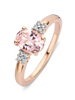 Roségouden ring morganiet en diamant + Luxe Cadeau