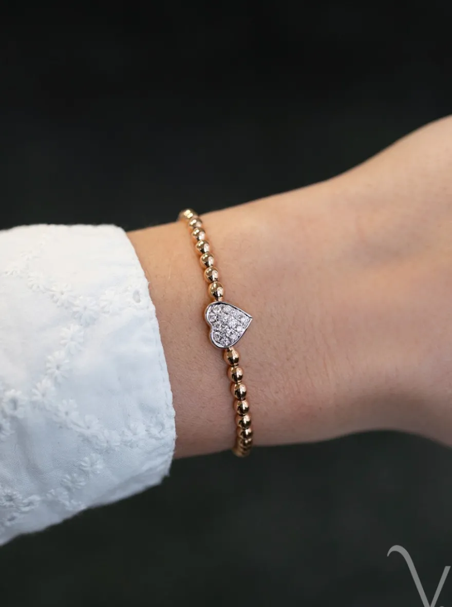 Roségouden stretcharmband met briljant A160R + Luxe Cadeau