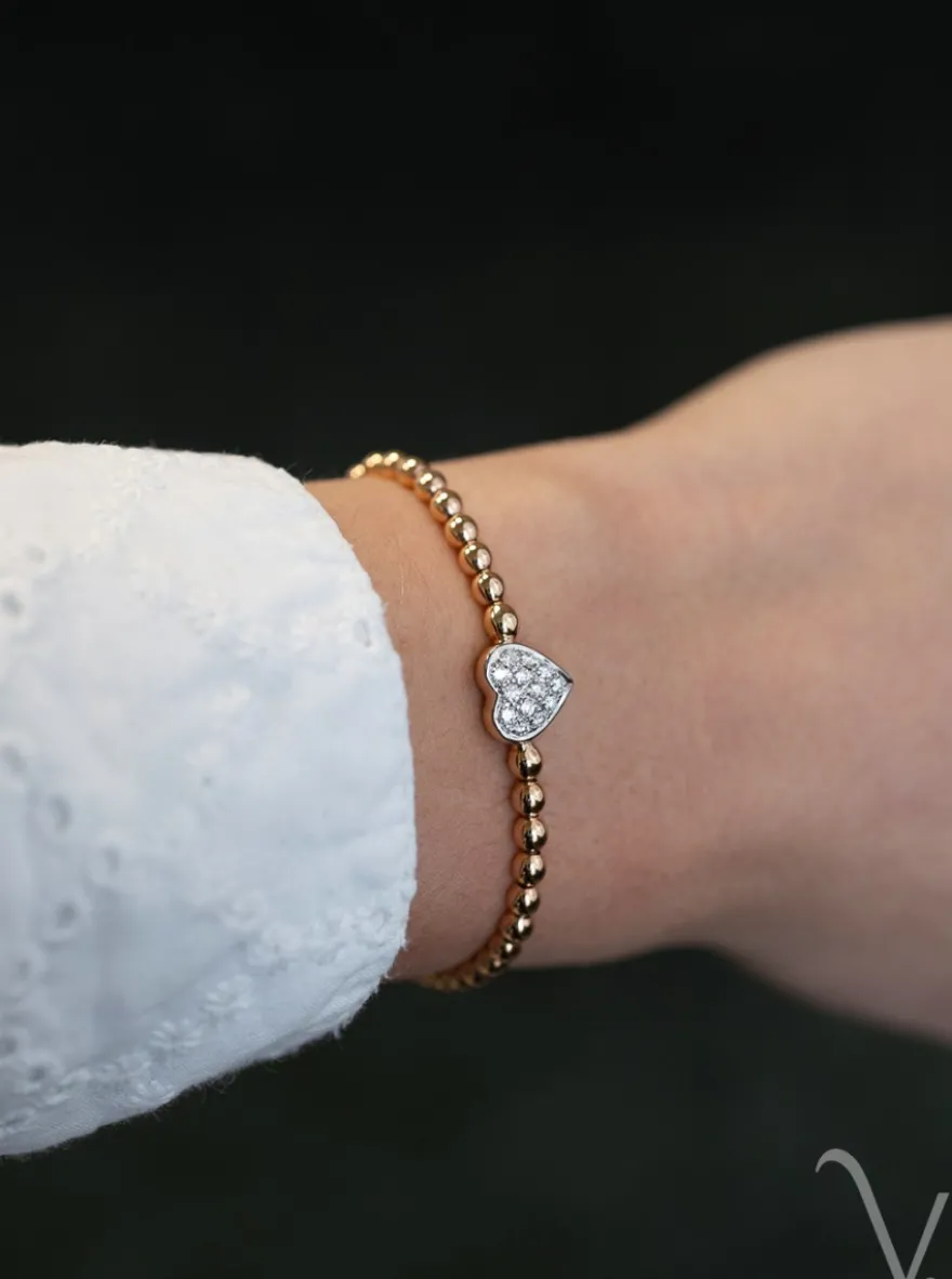 Roségouden stretcharmband met briljant A160R + Luxe Cadeau