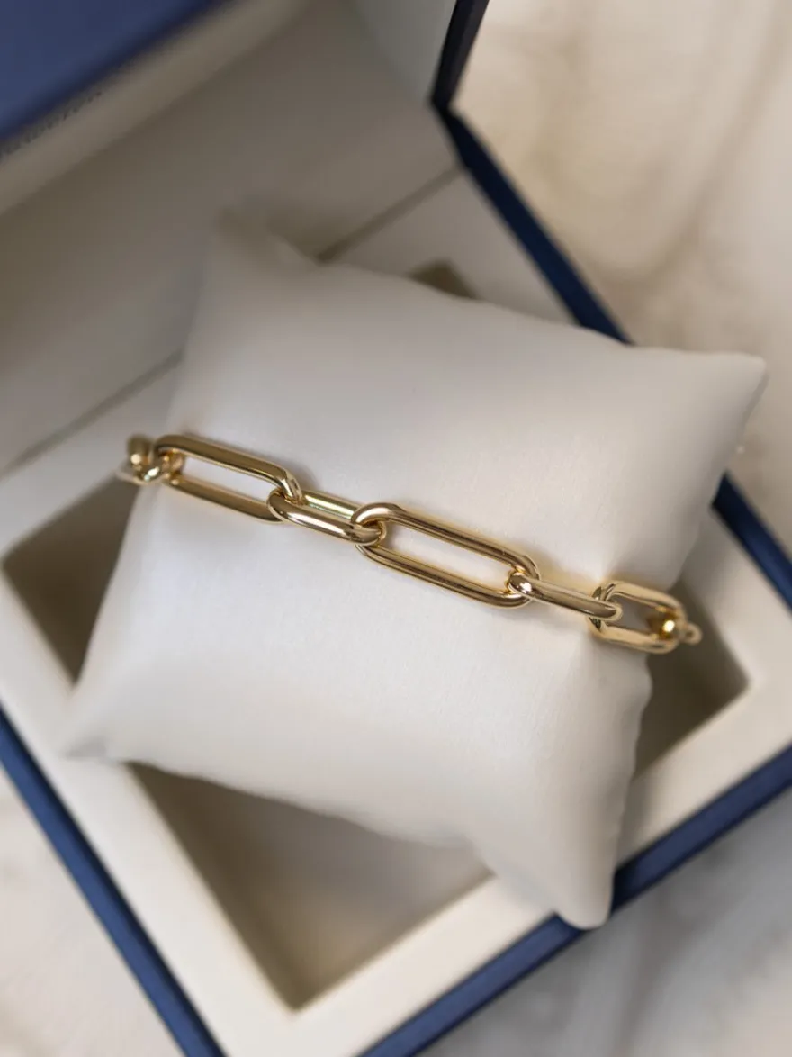 Schakelarmband 18 karaat ronde afwerking + Luxe Cadeau