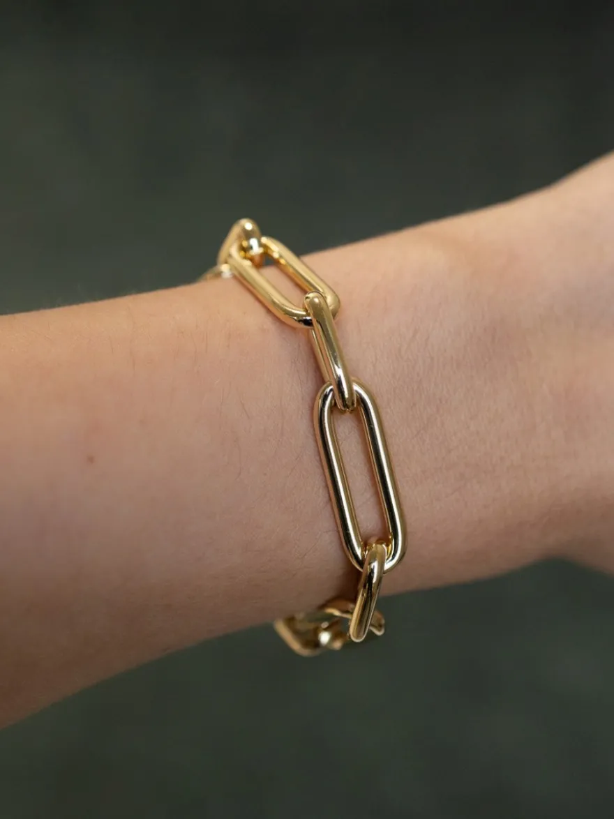 Schakelarmband 18 karaat ronde afwerking + Luxe Cadeau