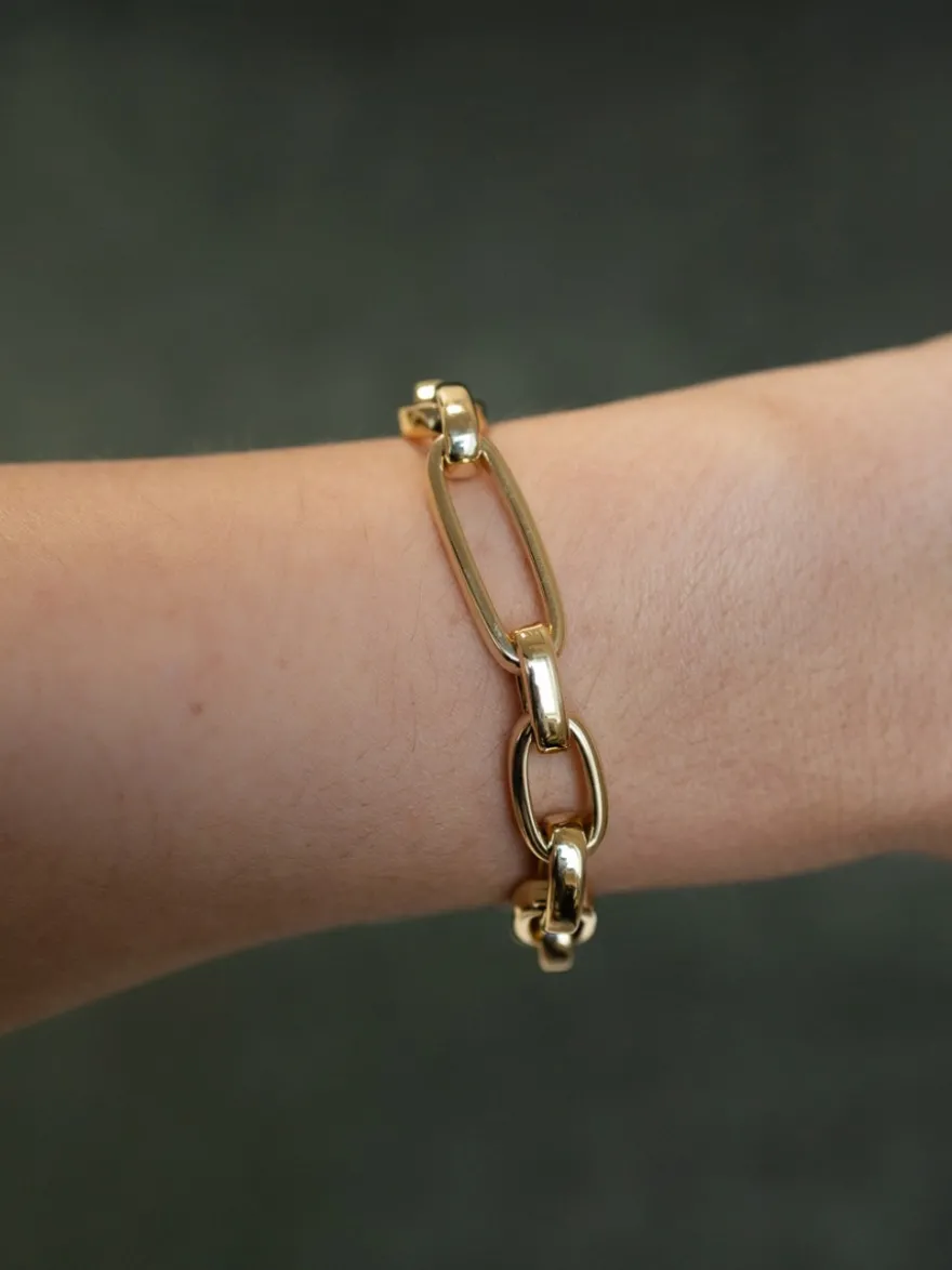 Schakelarmband 18 karaat ronde afwerking + Luxe Cadeau