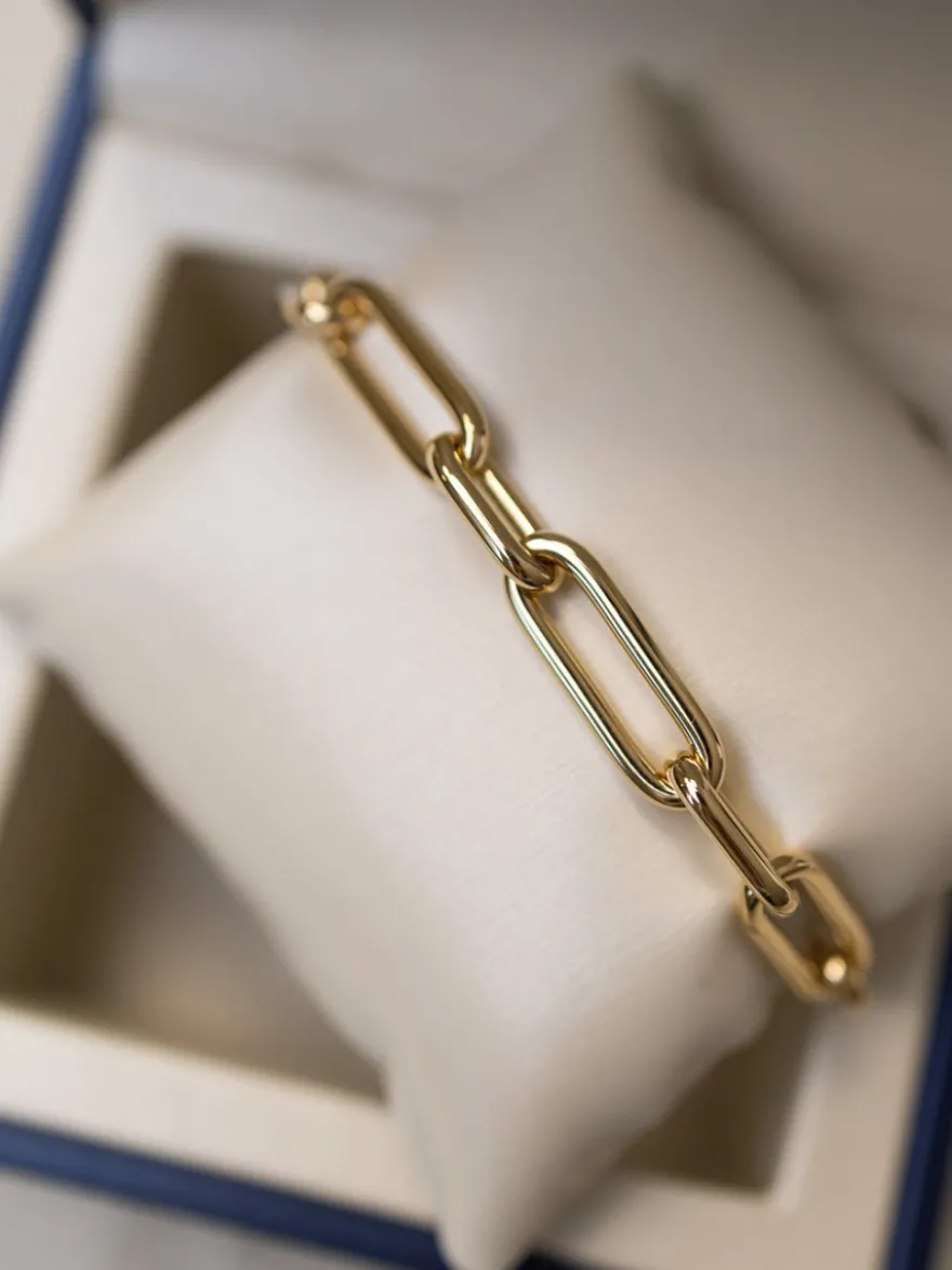 Schakelarmband 18 karaat ronde afwerking + Luxe Cadeau