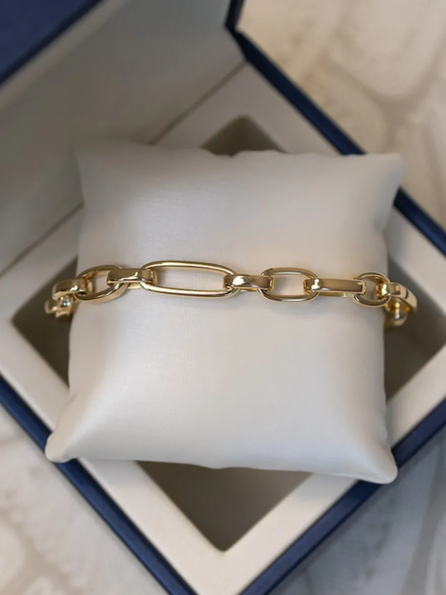 Schakelarmband 18 karaat ronde afwerking + Luxe Cadeau