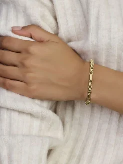 Schakelarmband anker geelgoud + Luxe cadeau