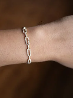 Schakelarmband met briljant 1,00 crt. + luxe cadeau