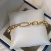 Schakelarmband vlak 18 karaat geelgoud + Luxe Cadeau