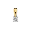 Solitair hanger bicolor met briljant 0,10crt. + Luxe Cadeau
