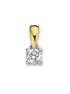 Solitair hanger bicolor met briljant 0,19crt + Luxe Cadeau