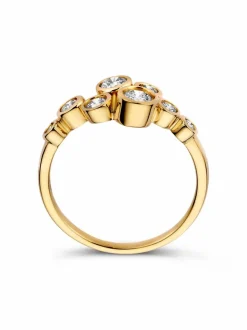 Speelse geelgouden ring met diamant 0.81 crt. + Luxe Cadeau