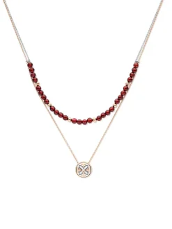 Tirisi Moda Iconic Collier met granaat TM3051RG(2P) + Luxe Cadeau