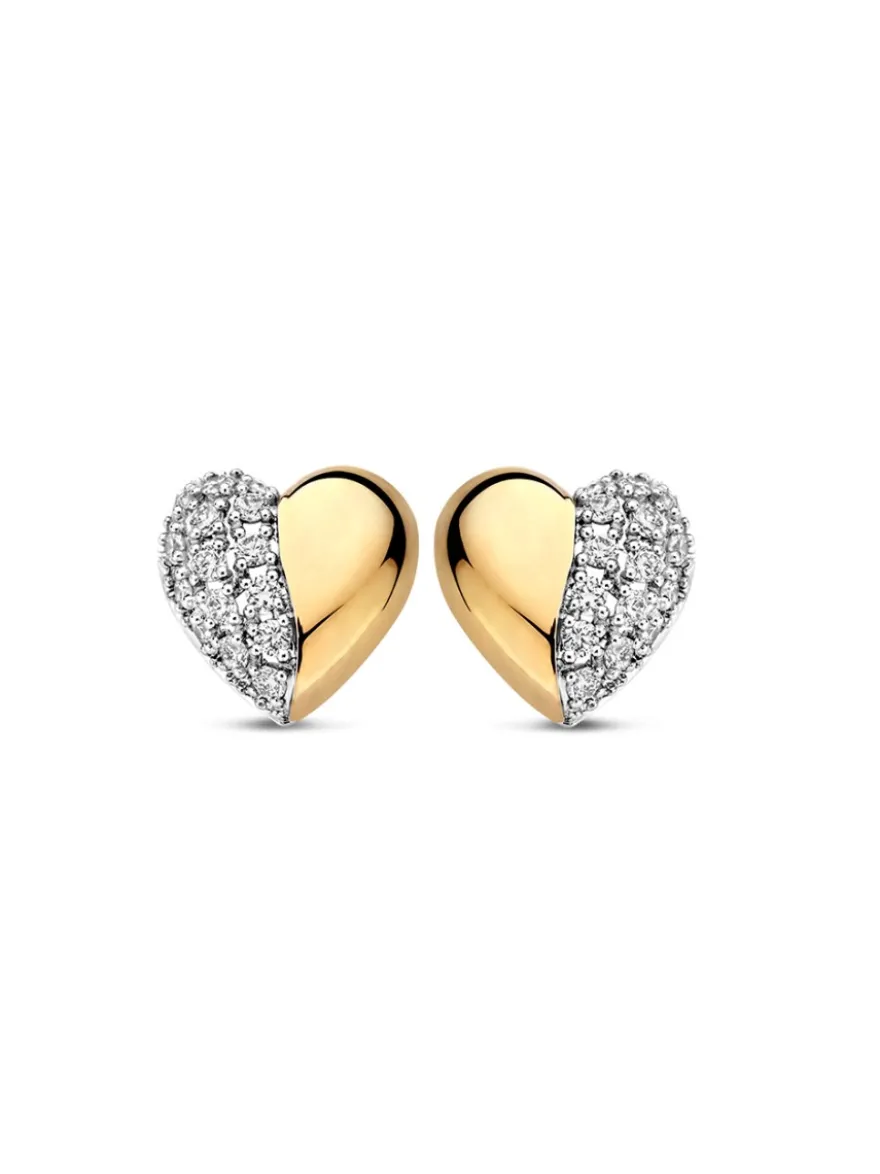Tirisi Moda Oorstekers hartje met diamant TM7090D(2T)