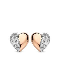 Tirisi Moda Oorstekers hartje met diamant TM7090D(2D)