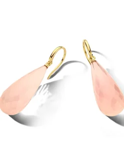 Veerman Juwelen oorhangers roze quartz + Luxe Cadeau