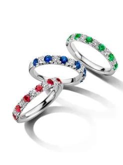 Witgouden alliance ring met saffier + Luxe Cadeau