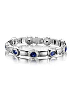 Witgouden armband met ioliet en diamant + Luxe cadeau
