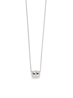 Witgouden collier met hanger tonnetje met briljant