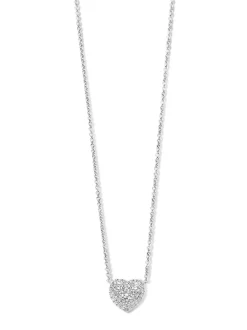 Witgouden collier met hartjes hanger 0,67crt. + Luxe Cadeau