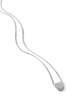 Witgouden collier met hartjes hanger 0,67crt. + Luxe Cadeau