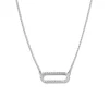 Witgouden collier met ovale hanger briljant + Luxe cadeau