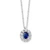 Witgouden collier met saffier en briljant 0,25 crt.