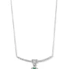 Witgouden collier met smaragd en diamant 0,55crt. + Cadeau