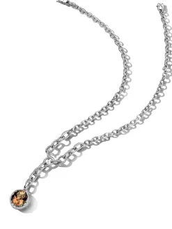 Witgouden collier rookkwarts en diamant | SALE