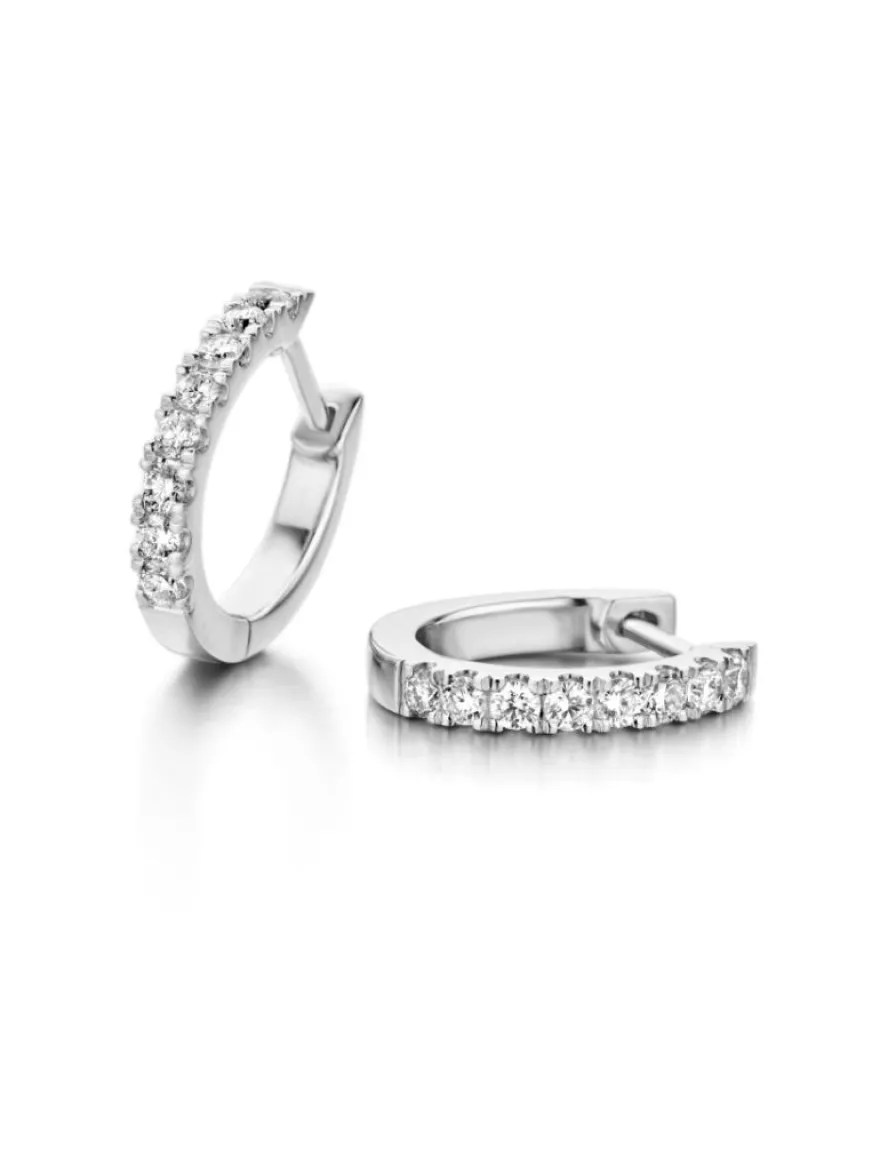 Witgouden creolen diamant 0.54 crt. + Luxe cadeau