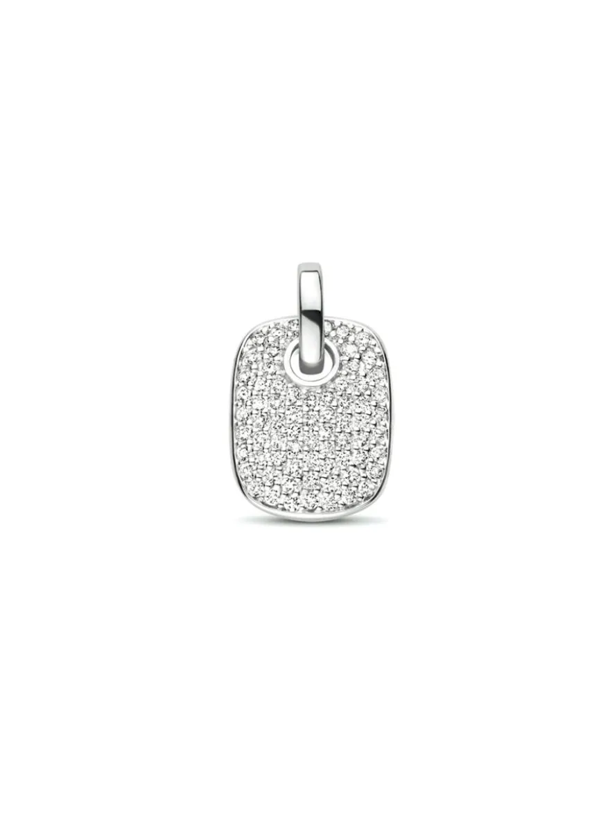 Witgouden hanger met strakke pavé zetting 0,28crt.