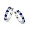 Witgouden oorringen met diamant en saffier + Luxe Cadeau