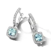 Witgouden oorsieraad met aquamarijn en diamant + Luxe cadeau