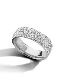 Witgouden Pavé witgouden ring Briljant 1,02 crt