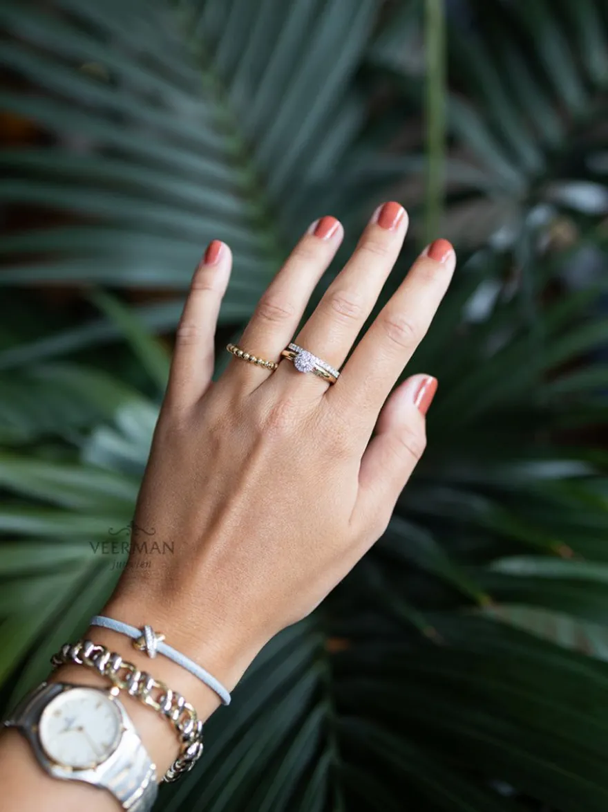 Witgouden rijring briljant + Luxe cadeau
