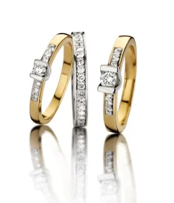 Witgouden rijring briljant + Luxe cadeau