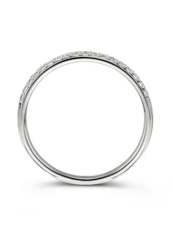 Witgouden rijring met briljant 0,14crt + Luxe Cadeau